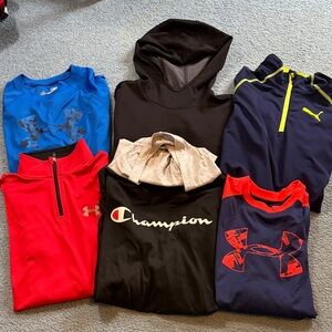 Champion Black Pullover with Mixed Athletic Tops - Black, Blue, Red, Navy